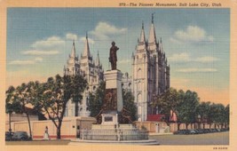 Salt Lake City Utah UT Pioneer Monument Postcard C19 - £2.34 GBP
