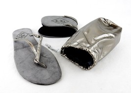 Ladies&#39; Folding Flip-Flops w/Pouch, SILVER ~ S/M/L/XL ~ Spa, Beach, Pool... - $208.12 MXN