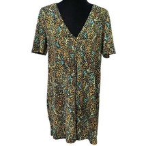 Zara Black Floral Textured Knit V-Neck Mini Dress Size Small - £22.01 GBP