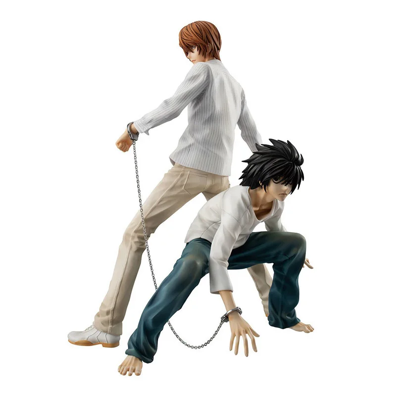22cm Death Note Anime Figure Yagami Light &amp; L Adults Action Figurine PVC Statue - £40.20 GBP+