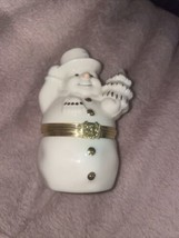 Lenox Treasures The Snowman's Surprise Box 1st Issue Trinket Box w/ Charm - £9.49 GBP