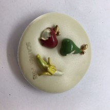 Vintage Fruit Scatter Pins Enamel Apple Pear Banana Kitsch Foodie jewelry - £11.76 GBP