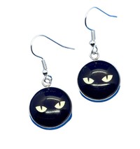 Handmade Black Cat Earrings Unique Gift Wrap Cute Eyes Lucky - $10.12