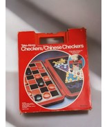 Vintage Pressman Take-Along Checkers Chinese Checkers Board Game Complet... - $47.99