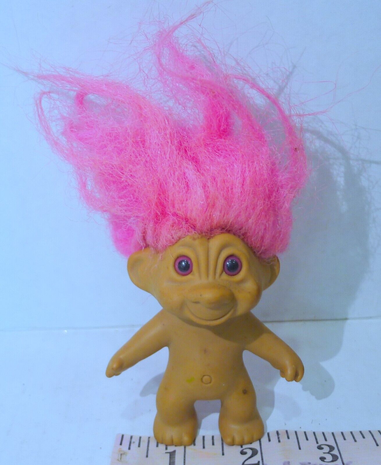 Primary image for 1998  Troll Doll Pink  Hair  round belly button 3" Tall