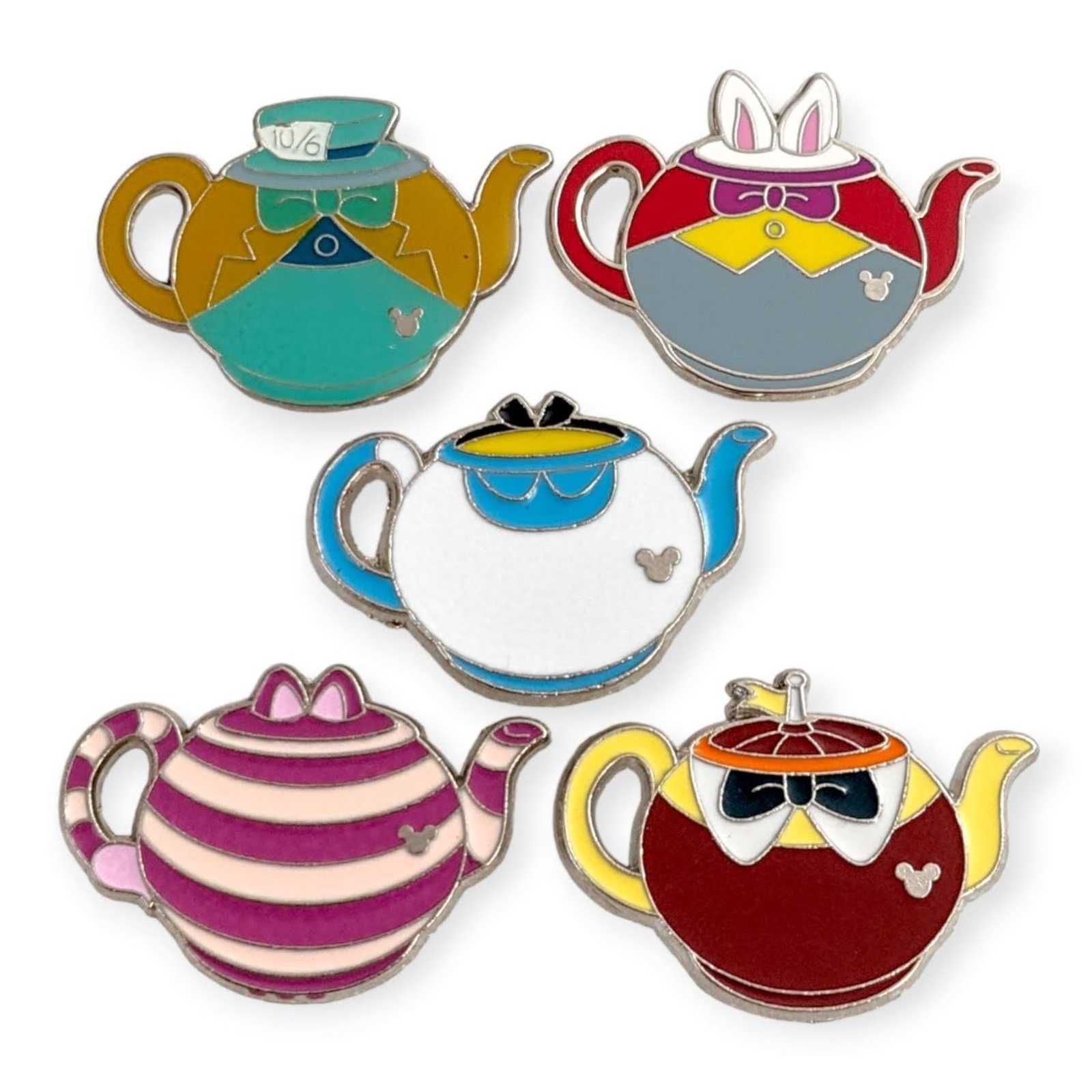 Alice in Wonderland Disney Teapots Pins Cheshire Cat, Mad Hatter