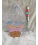 Beaded Flower Pen with Butterfly Notepad  - €6,99 EUR