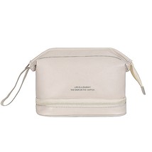 New Double PU Leather Large Capacity Travel Portable Storage Makeup Bag - £49.00 GBP