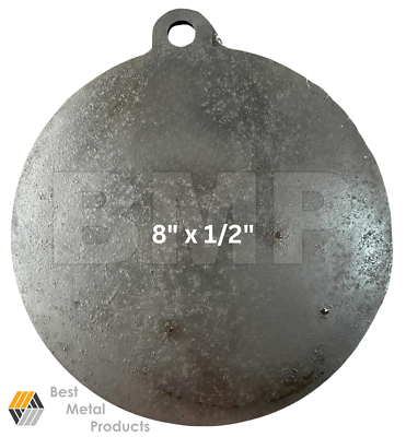 (1) AR500 Steel Gong Shooting Target 1/2&quot; - 8&quot; Round - 1-Hole 0200142 - $31.68+