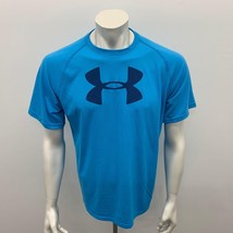 Under Armour Loose Heat Gear T Shirt Men&#39;s Size MD Blue Short Sleeve Pol... - $148.98 MXN