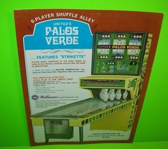 Palos Verde Shuffle Alley Arcade Game FLYER Original 1970 United Puck Bo... - £21.14 GBP