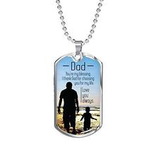 Express Your Love Gifts Dad You&#39;re My Blessing Necklace Stainless Steel or 18k G - £43.32 GBP