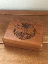 Laser Cut Two Cardinals in Pine Branches Wood Wooden Small Wood Music Box Jewelr - £15.66 GBP