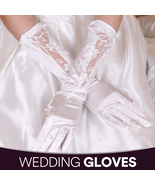 Fancy Fingerless Gloves, Bridal Gloves, Stretch Dull Satin Fingerless Gl... - $28.88