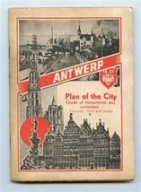 Antwerp Plan of the City Guide of Monuments &amp; Curiosities 1930&#39;s Tramways  - £14.19 GBP