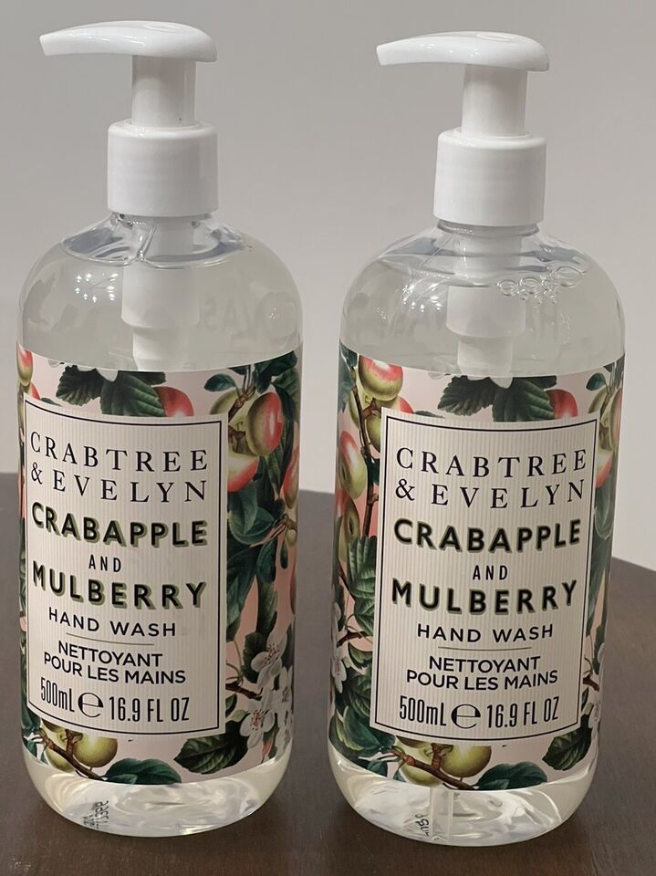 Crabtree Evelyn CRABAPPLE AND MULBERRY Liquid Hand Soap Wash 16.9 oz 2 Bottles - $32.41