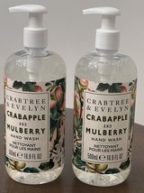 Crabtree Evelyn Crabapple And Mulberry Liquid Hand Soap Wash 16.9 Oz 2 Bottles - £25.49 GBP
