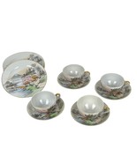 Antique Set of 4 Japanese Porcelain Tea Trio Tea Set Hand-Painted Tableware - $1,291.75 MXN