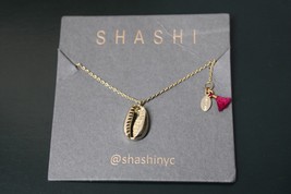 NWT Shashi Baltic Gold Plated Cowrie Sea Shell Pendant Charm Layering Necklace - £19.74 GBP