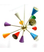 Mid century Style 12 Multicolored Arms brass ceiling light Sputnik Chand... - £158.24 GBP