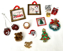 Lot Miniature Doll House Christmas Decorations Toys Wreath Mittens Drum Wall Art - £15.28 GBP