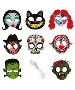 LHOAVWE Halloween Full Face Cosplay Masks 8 Pcs Party Costume Decor - $60.64 MXN