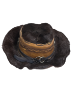 VTG Brown Cowboy Leather Hat Hair-on-Hide Western Rodeo style Hat Size 7... - $1,727.49 MXN