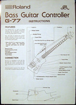 Roland G-77 Bass Guitar Synth Controller Original Instructions Sheet - $19.79