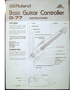 Roland G-77 Bass Guitar Synth Controller Original Instructions Sheet - $27.79 CAD