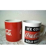 Pair of mugs Ice Cold Coke and Ribbon style Coca Cola logo  Gibson 10 oz - £9.92 GBP