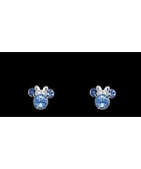 Disney Birthstone Stud Minnie Mouse Earrings Earrings Light Sapphire Cry... - £71.20 GBP
