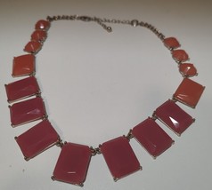 Ann Taylor Loft Statement Necklace Pink And Orange Tone - £8.13 GBP