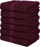 6 Pack Utopia Towels Cotton Bath Towels 24x48 Pool Gym Burgundy Towels - £50.95 GBP