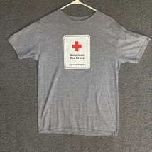 Delta American Red Cross T-Shirt Adult M Gray Mens Pro Weight Logo Graph... - £12.64 GBP
