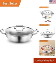 Premium Tri-Ply Stainless Steel 14-Inch Everyday Pan - 7QT Induction Pot - $83.99