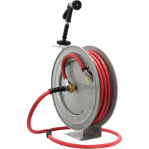 Avagard Retractable Hose Reel, Includes 5/8in. x 50ft. Hot/Cold Water Hose, - £326.80 GBP