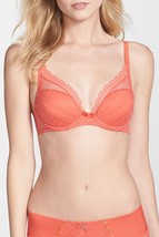 Chantelle 3646C Chic Sexy 3-Part Plunge Lace Trim Underwire Bra Sz 30DD Orange - $27.68