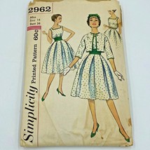 Vintage 1959 Simplicity Sewing Pattern 2962 Tea Dress Jacket Cummerbund PT2 - £9.40 GBP