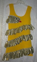 Yellow w/ Gold Ruffle SNAKE Dress - £37.35 GBP