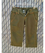True Religion Sammy Big T womens Sz 25 x 20 Cropped Capri Pant Cotton Green - £19.68 GBP
