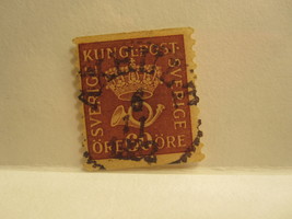 {ST-160} Stamp~ 1920 Sweden, 60o, Crown &amp; Horn - $0.50