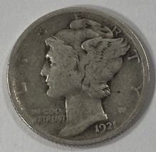 1921 10C Mercury Dime En Très Bon État, Complet Jantes &amp; 4-Digit Dattier - $104.93