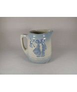 Antique Pitcher Brush-McCoy #53 Blue White Dutch Children Windmill 1900s - $15.17