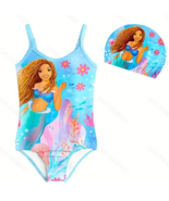 2pc Toddler Girls Sz 4-5 Cartoon Mermaid Cami One Piece Swimsuit + Swim ... - $17.94 CAD