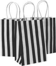50Pcs Gift Bags With Handles Small 5.25 x 3.25 x 8 Inch Black And White Gift Bag - £30.80 GBP