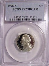 1996-S Jefferson Nickel-PCGS PR69 DCAM - $9.90