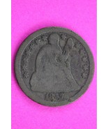 1857 P Seated Liberty Dime Exact Silver Coin In Pics Scarce Semi Key Dat... - $26.34 CAD