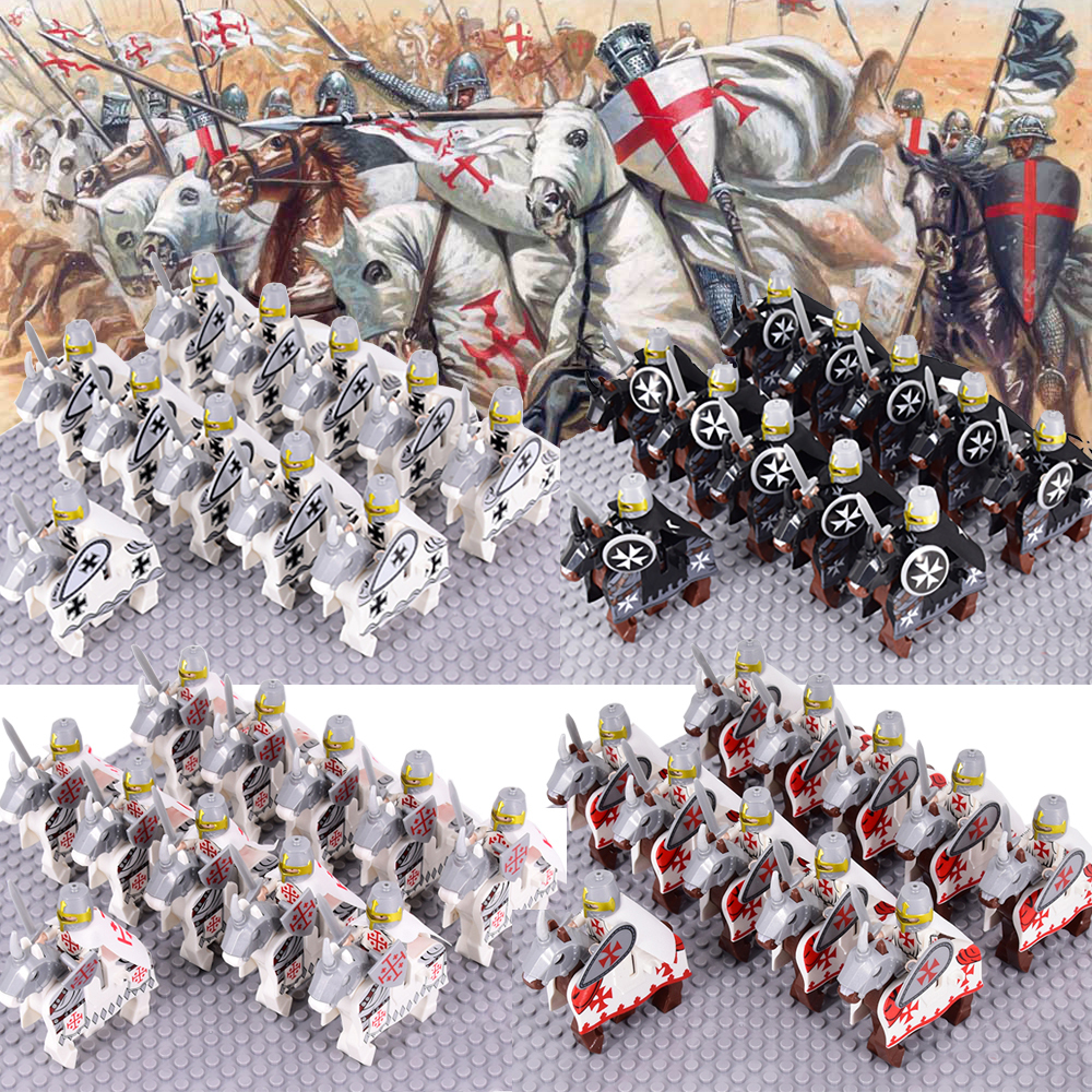 22pcs Military Order Mounted Crusaders Teutonic Hospitaller Templar Minifigures