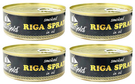 4 Pack - Smoked Riga Sprats In Oil Baltic Gold 240g Made In Latvia - £17.01 GBP