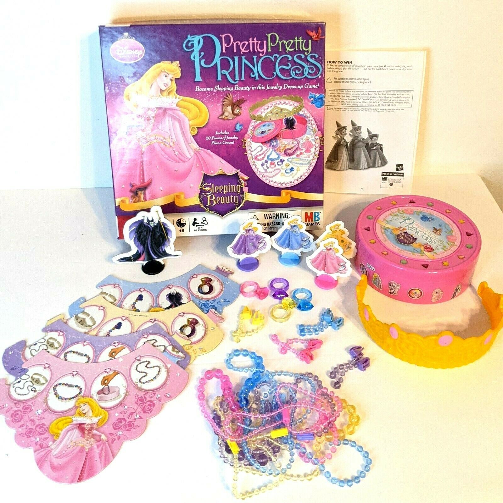 PRETTY PRETTY PRINCESS GAME Sleeping Beauty 2008 Edition MB Disney Complete - $19.34